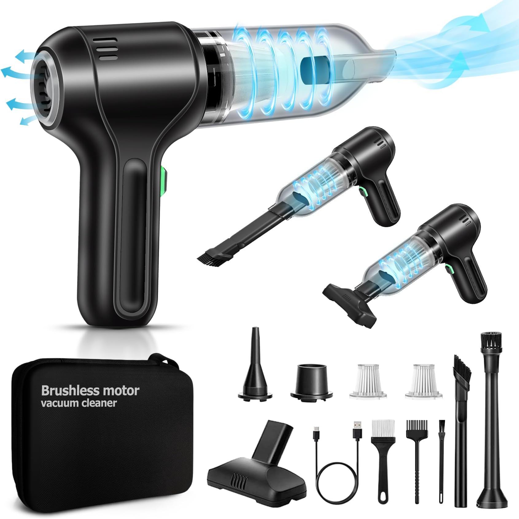 Portable Car Vacuum Cleaner Cordless 18000Pa High Power