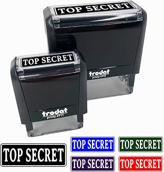 Top Secret Spy Document Self-Inking Rubber Stamp Ink Stamper for Business Office - 2-3/4 Inch Large - Green Ink