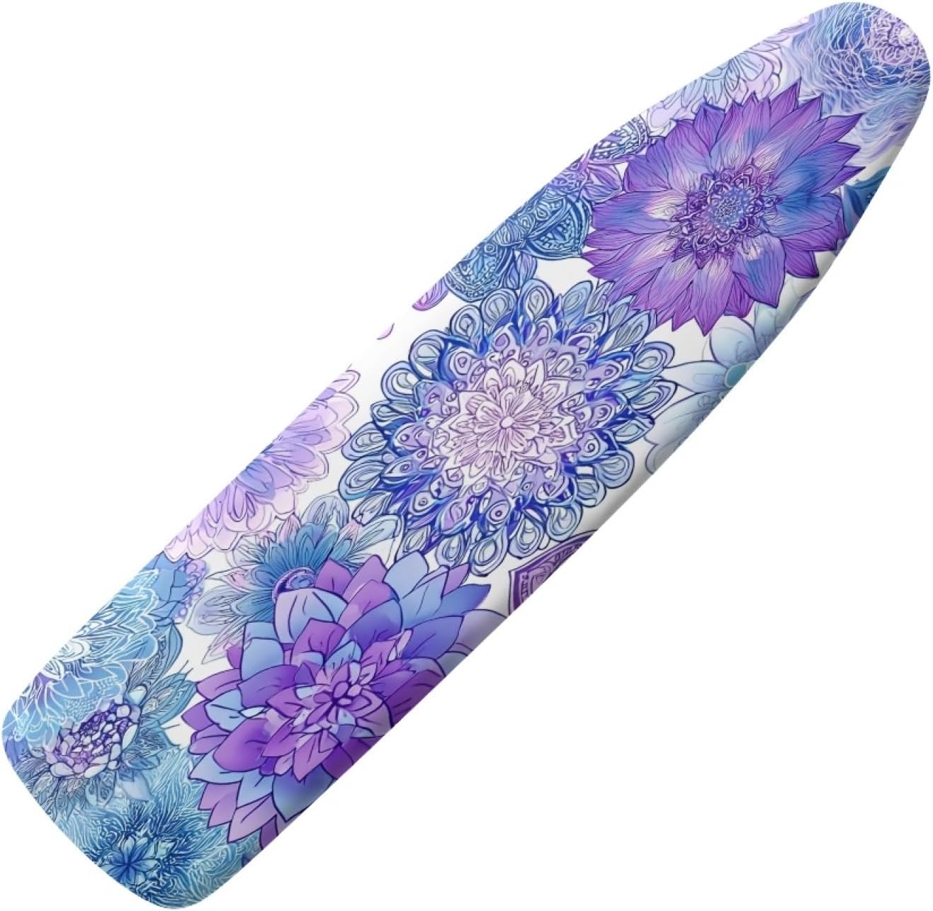 Padded Ironing Board Covers 18 X 49 Purple Blue Mandala Ironing Board Pad and Cover Thick Replacement Drawstring Tightening & Lock, Easy Fit, Scorch & Stain Resistant, Non Slip