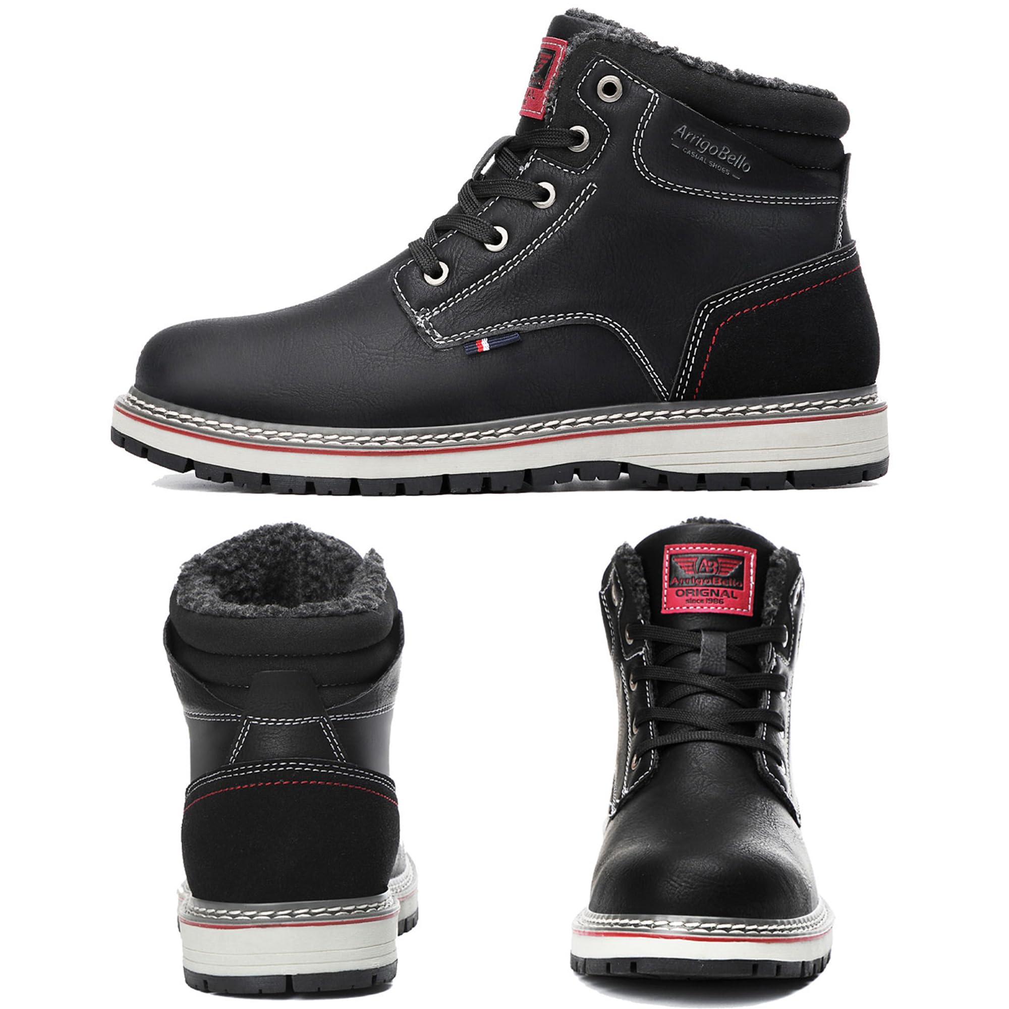 AX BOXING Scarpe Uomo Invernali Caldo Pelliccia Fodera Scarponcino Invernale Stivali Moda Stivaletti Taglia 41-46 EU