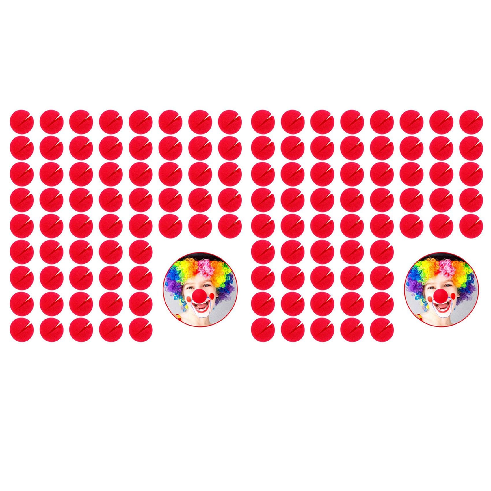 MVOSJFIE 120 Pieces Red Clown Noses Cosplay Noses Foam Circus Noses for Halloween Christmas Carnival Costume Party Dress Up