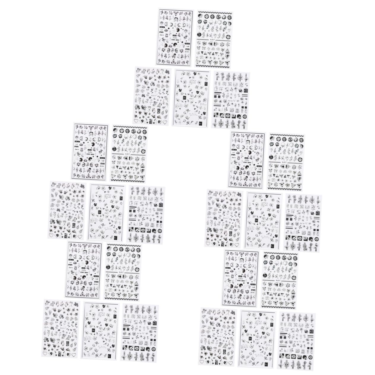 Healeved 50hojas Calcomanías De Uñas De Flores Decoraciones Para Manicura Calcomanías Adhesivas Para Arte De Uñas Suministros De Belleza Para