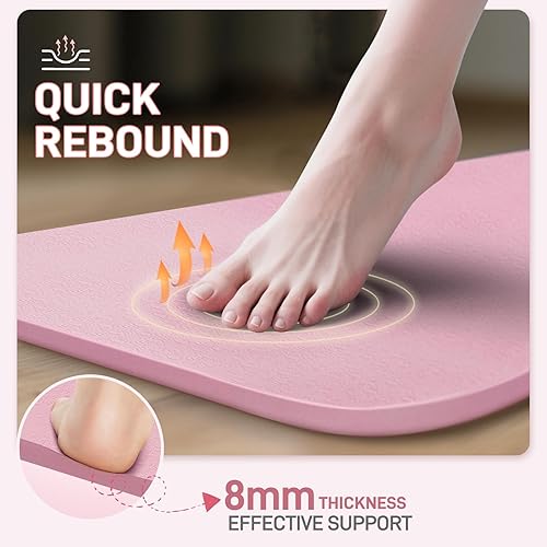 Miniatura 4 de Tapete de yoga plegable para viajes, de 72 x 32 x 0.32 pulgadas, tapete de ejercicio plegable de 0.315 in de grosor, tapete de pilates