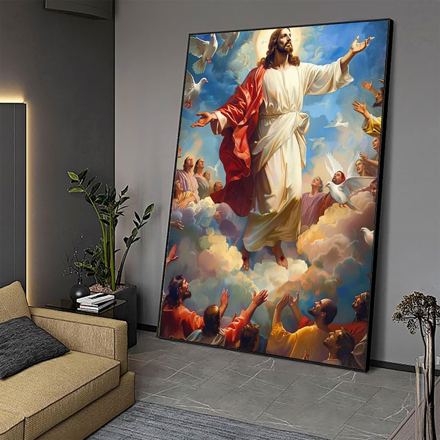 Obraz diamentowy 90 x 60 cm obraz diamentowy Jezus kompletny zestaw, DIY pełne wiertło Bóg mozaika diamentowa malarstwo diamentowe, diamentowe kryształowe obrazy artystyczne kreatywne zestawy dla
