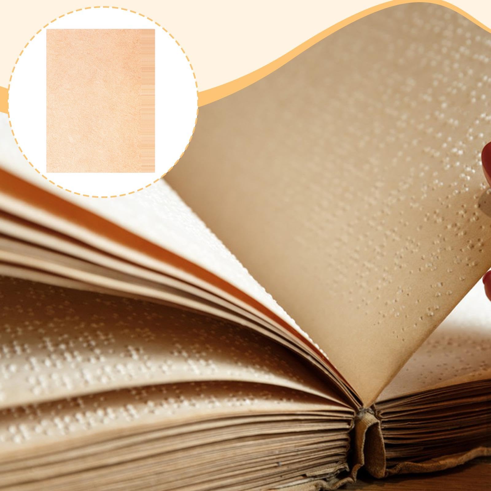 50 Pezzi Braille Paper Fogli Carta Braille per Scrittura Manuale Foglio Bianco Ausilio Scrittura Non Vedenti Materiale di Qualità Adatto per Studio Pr, 100 Pezzi