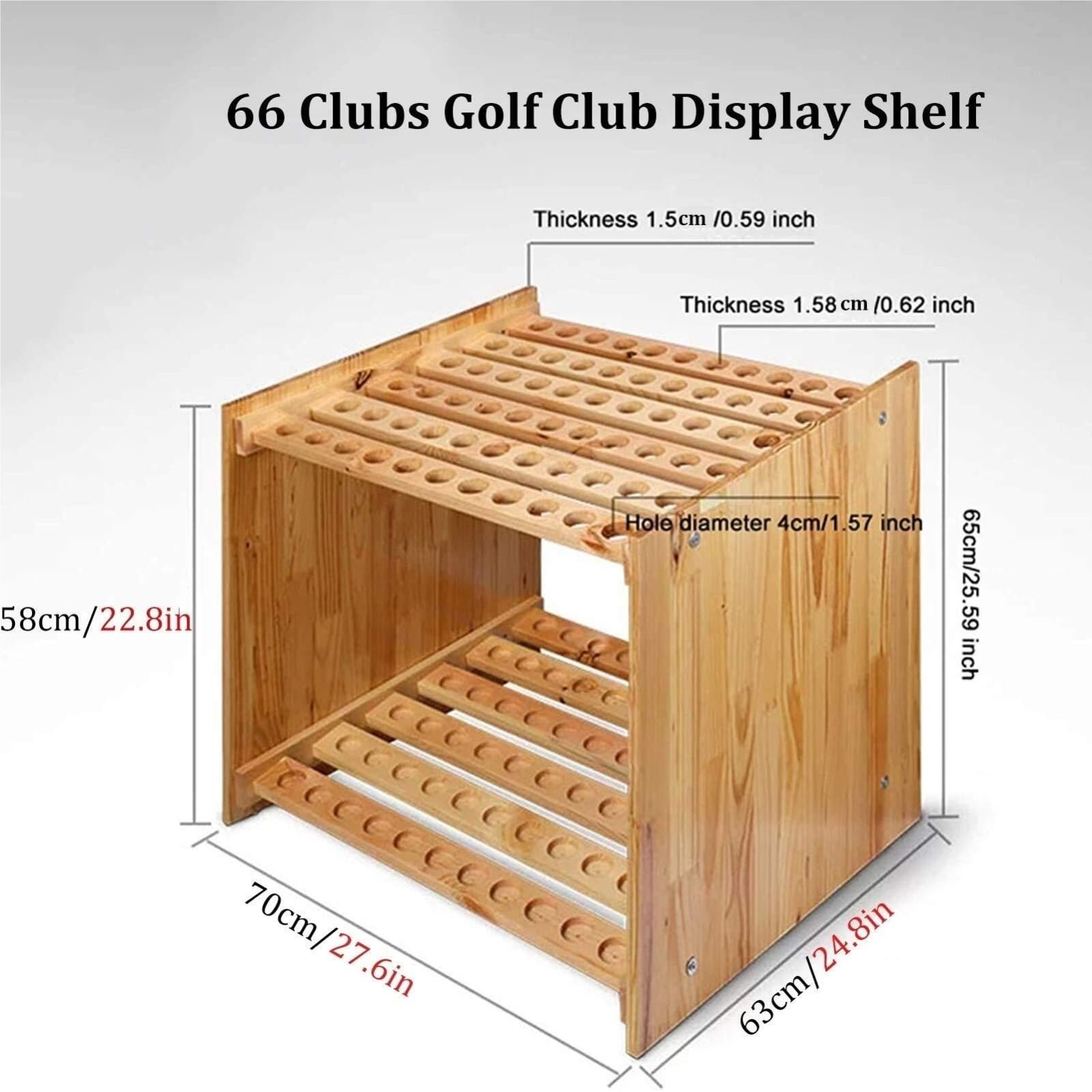 Golfschläger Ständer Holz Lagerung Racks Golf Club Veranstalter Display Stand Mit 66 Löcher Halter Golf Clubs Stehen Golfschläger Organizer