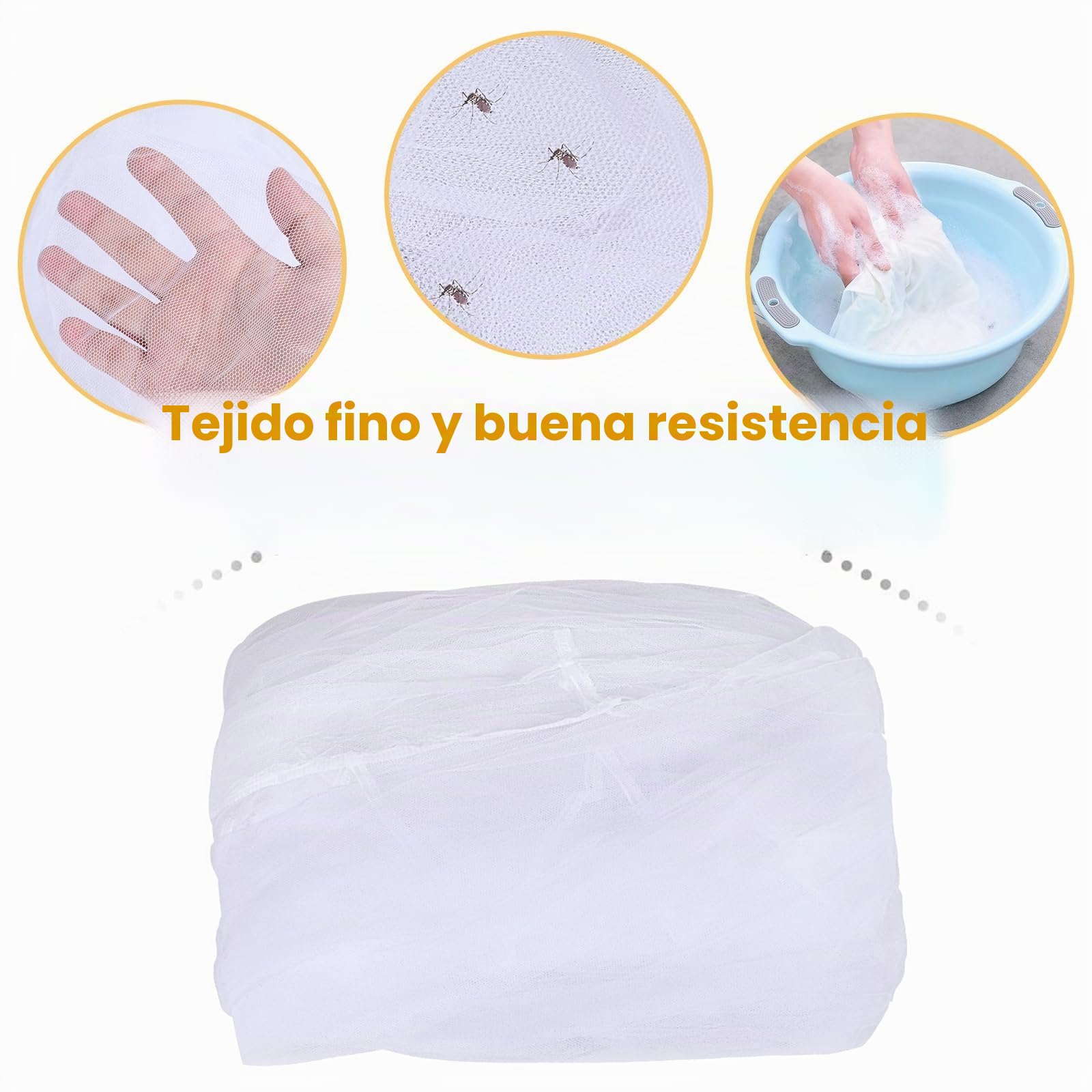 Qooloo Mosquitera de cama, Mosquitera Cama doble, 200x200x180cm Mosquitera Cuadrada Mosquitera Interior Móvil
