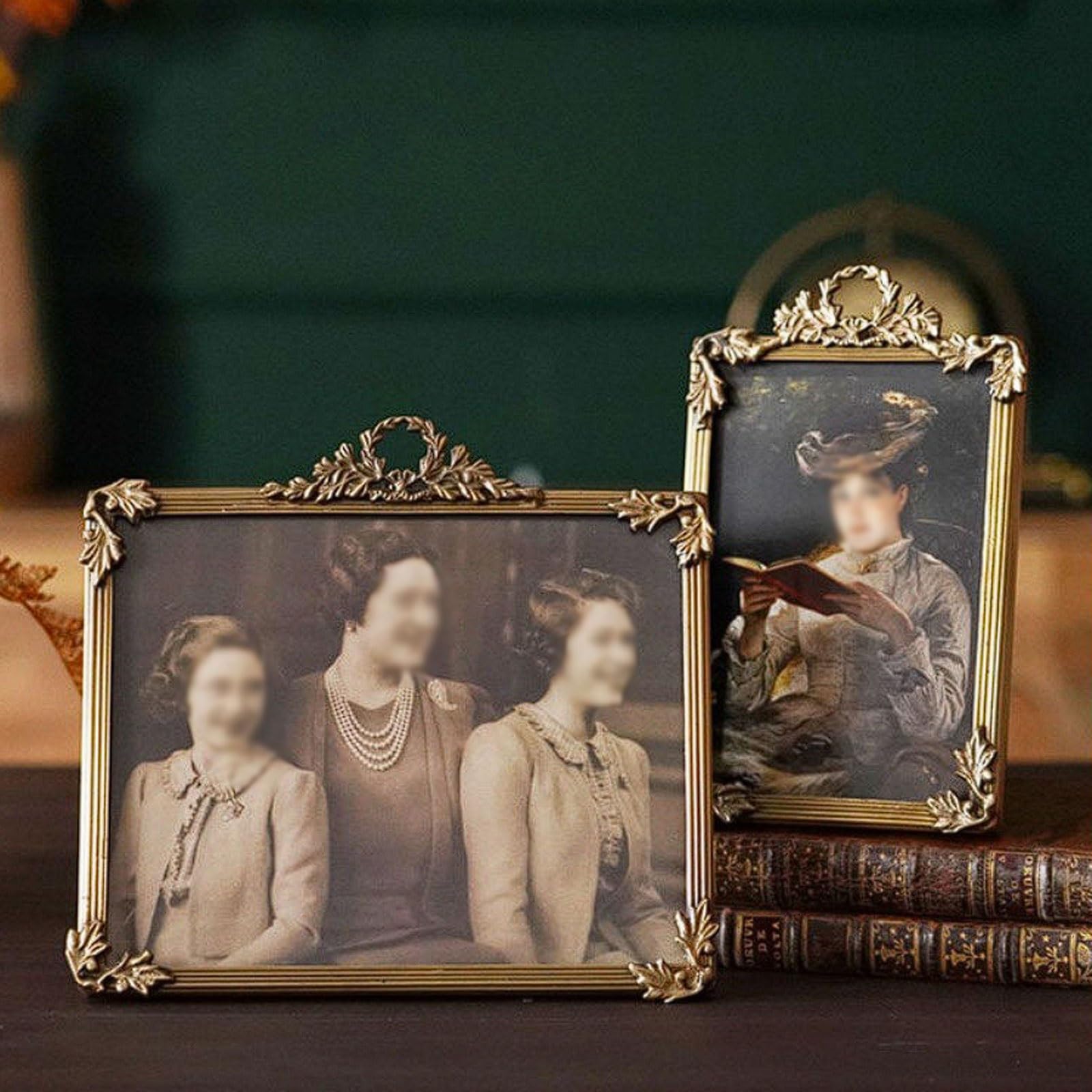 Ręcznie rzeźbiona mosiężna ramka na zdjęcia w stylu vintage, klasyczna ramka na zdjęcia 6" i 8" (8 cali)