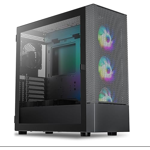 Vetroo AL600 Black Mid-Tower ATX PC Case, Pre-Installed 3x120mm ARGB Fans, 3x120mm Regular Fans, Top 360mm Radiator Support Mesh Computer Gaming Case, Controller Hub Included