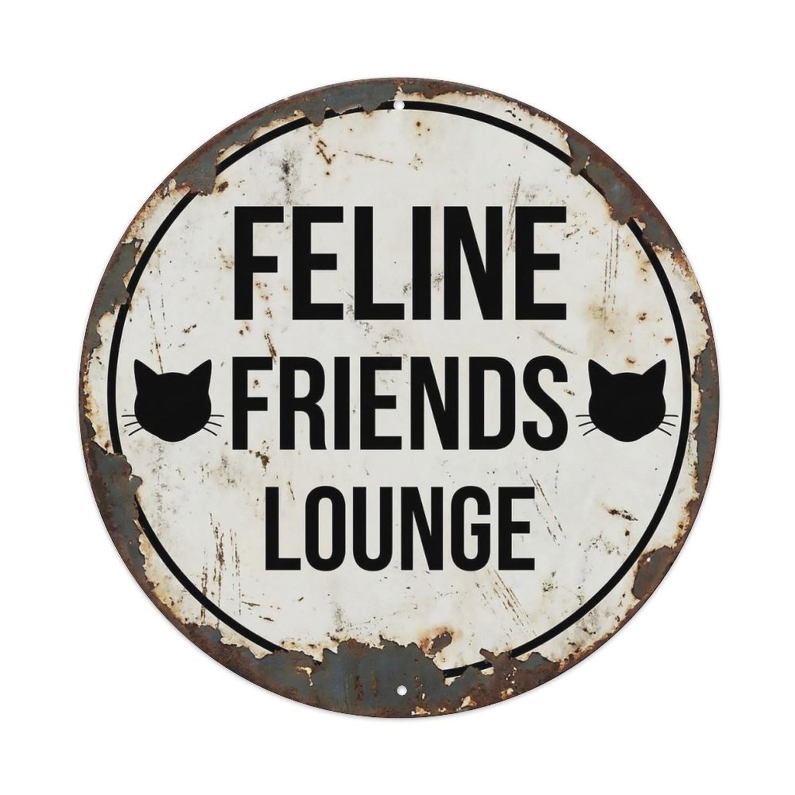 Vintage Feline Friends Lounge Room Metal Tin Sign