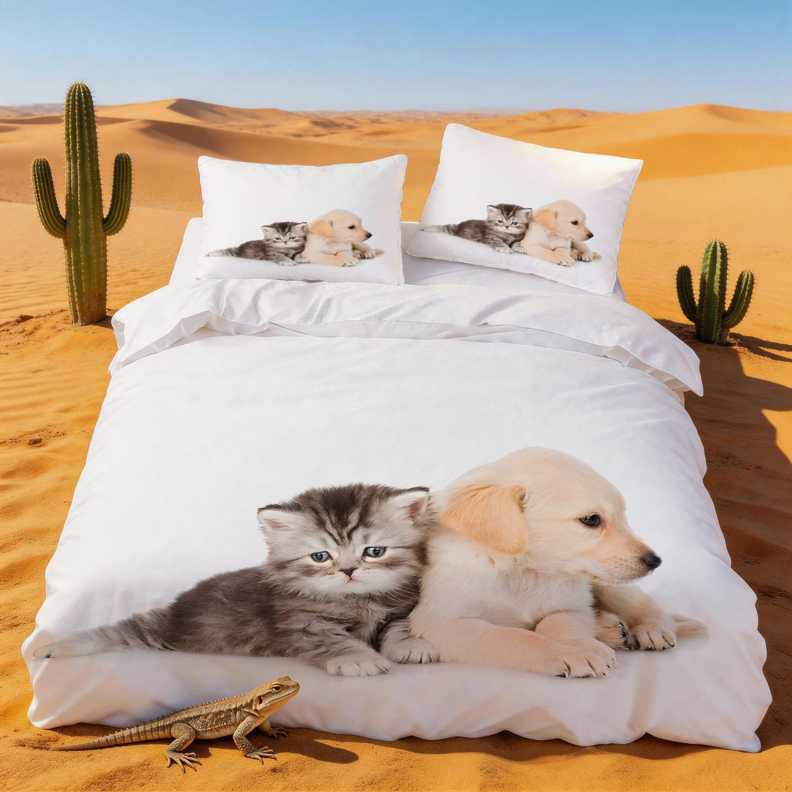 Parure de lit 200 x 200 animaux de compagnie pour chambre d'enfant et ado