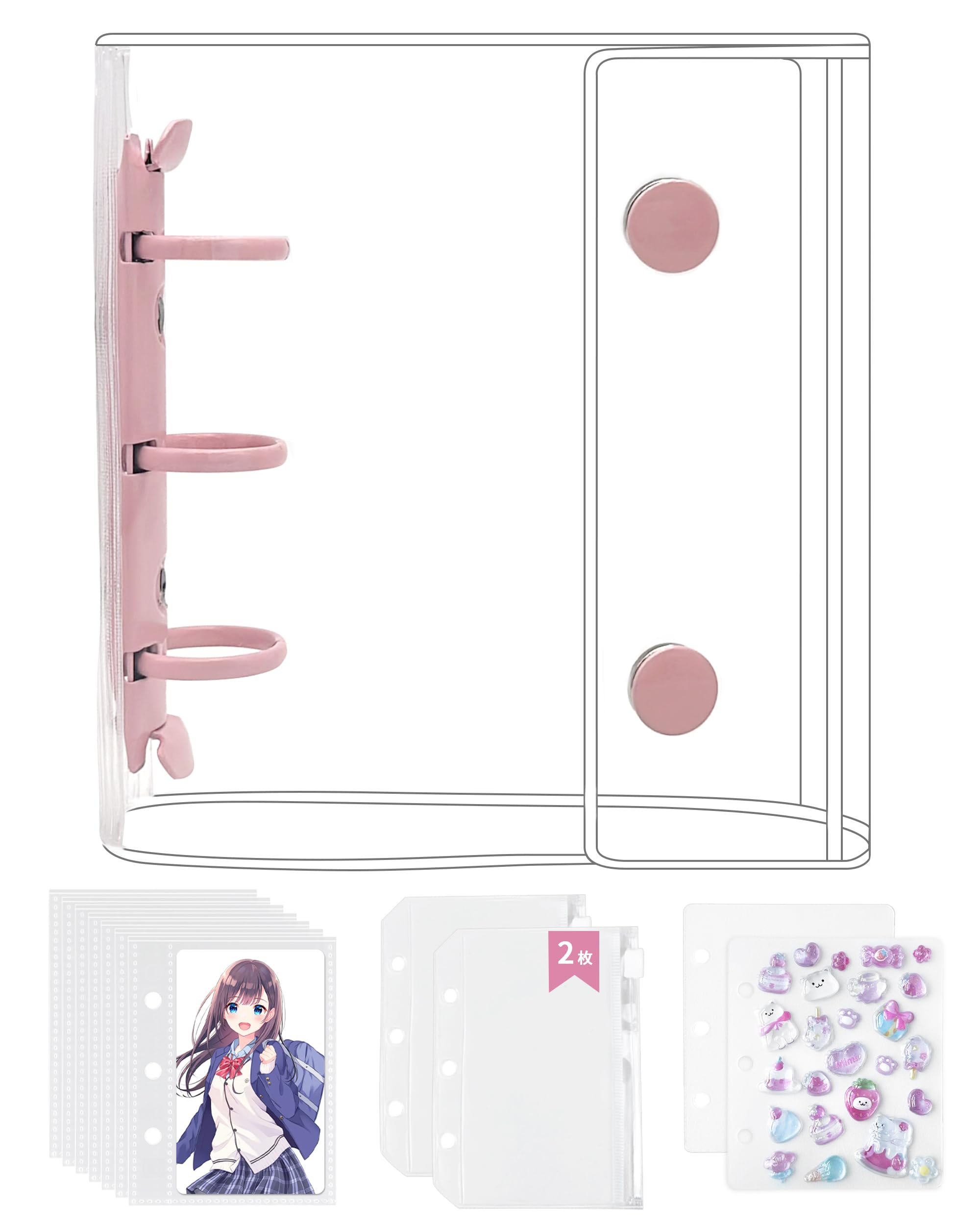 Amazon | GOKEI シール帳 プラバン 透明 A8 ミニ バインダー