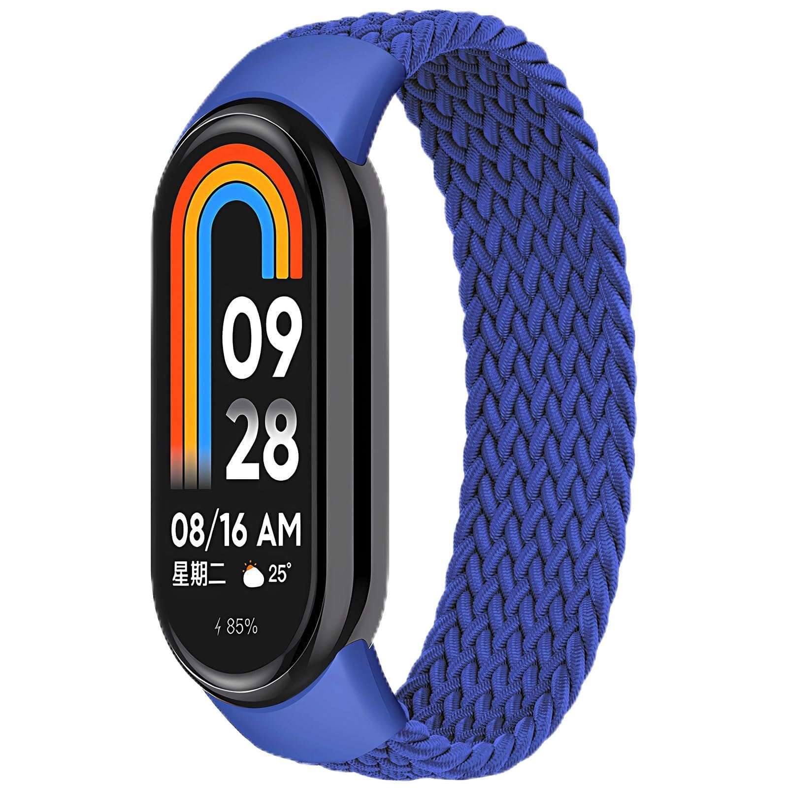 Braided Solo Loop Band for Xiaomi Smart Band 9 8 Strap Women Men,Soft Elastic Nylon Replacement Wristband for Xiaomi Mi Strap 9/8