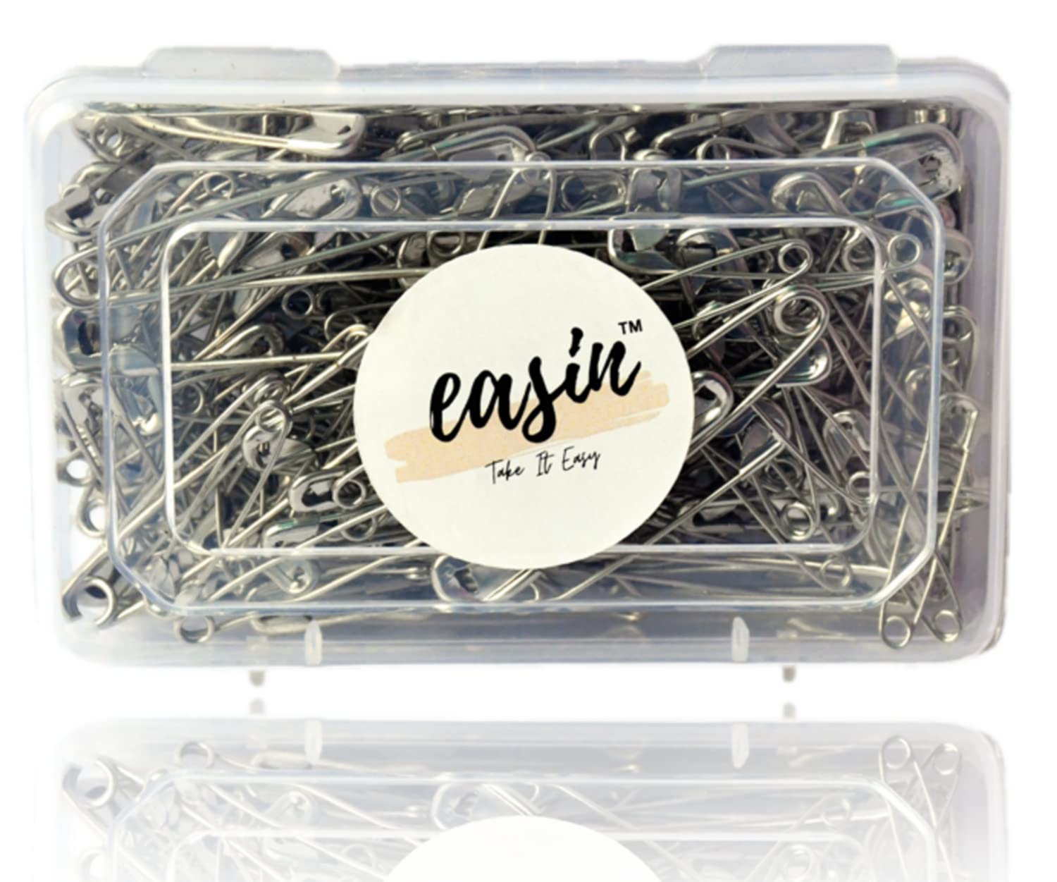 easin� Safety Pin Mixed for Women & Girls Used in Saree Earrings Necklace Organizer Brooch Pins, Different Sizes Heavy Standard Stainless Steel Silver in Colour with Reusable Box (500) (B09L1LN5ZJ) Amazon Price History, Amazon Price Tracker