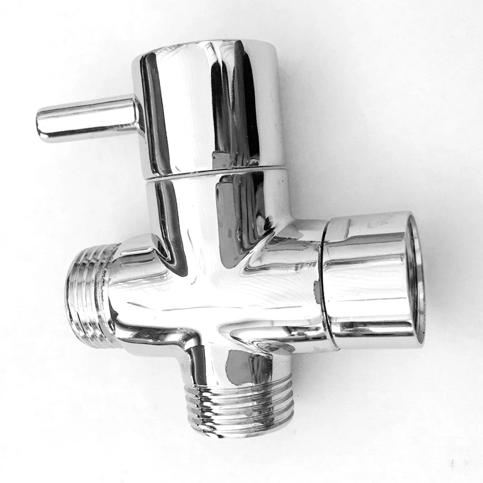 Vanne de dérivation de douche à 3 voies – Tête en laiton durable G1,27 cm, inverseur de robinet anti-fuite pour pommeaux de douche fixes et à main Installation facile pour remplacement de