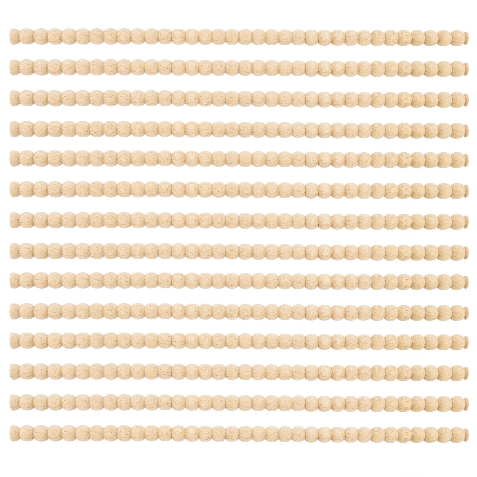 14uds Molduras Decorativas de Madera con Cuentas, Preciosas 40cm Largo Molduras de Madera para Muebles para Casa Pared Puerta Ventana Armario Estante Bricolaje Decoración