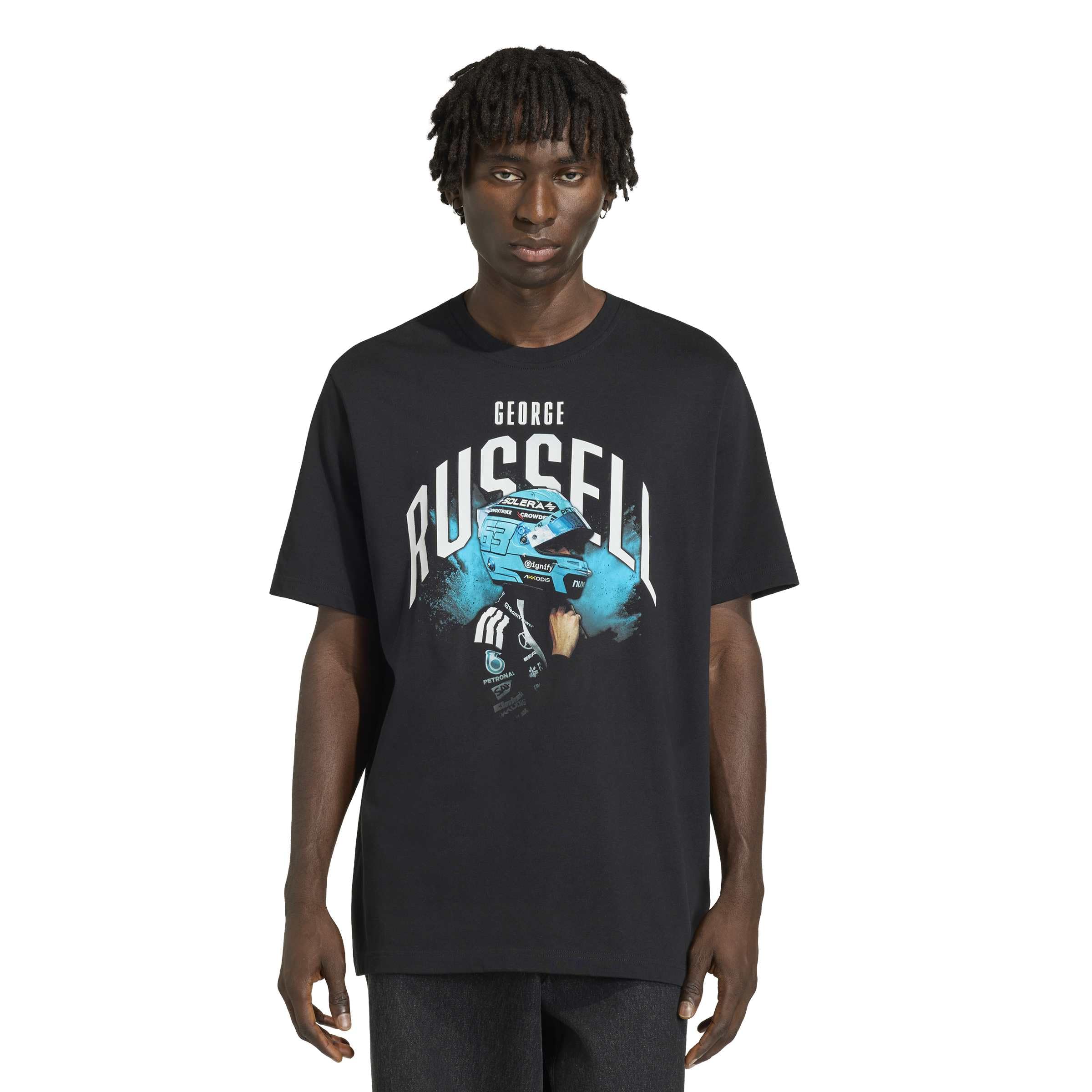 Adidas Men's Noir Mercedes Amg T-Shirt Petronas Formula One Team George Russell