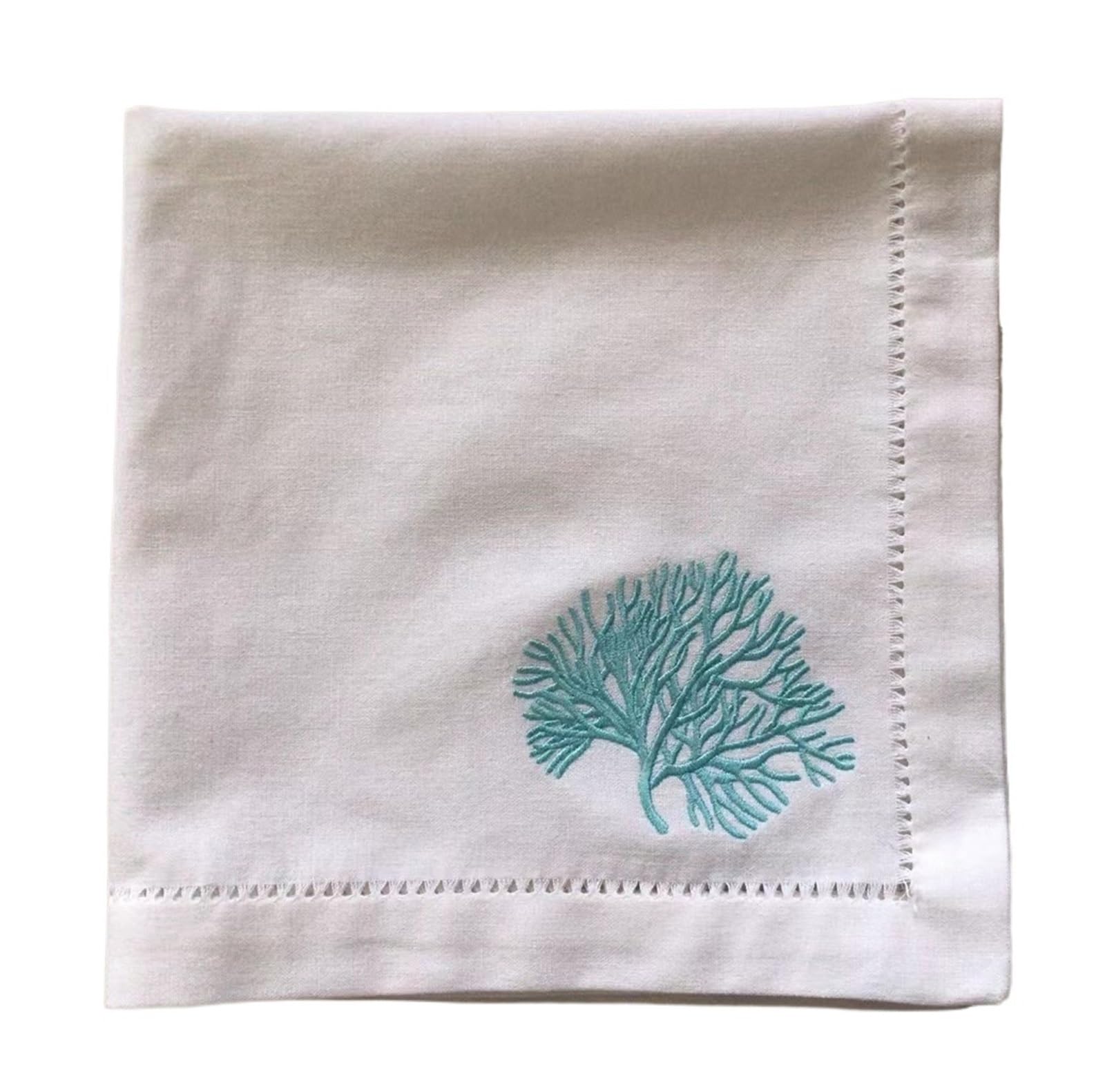 Napkins Multicolor Corals Embroidered Napkin, Placemat Cotton+Linen, Table Decoration(Color 03)