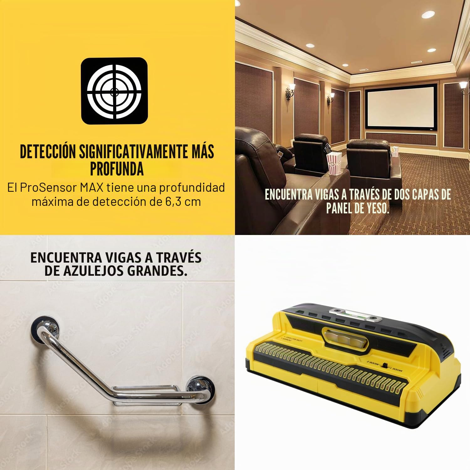Franklin Sensors MAX - Detector de montantes 13 sensores madera y metal | Detector de montantes, madera y metal, y escáner de paredes