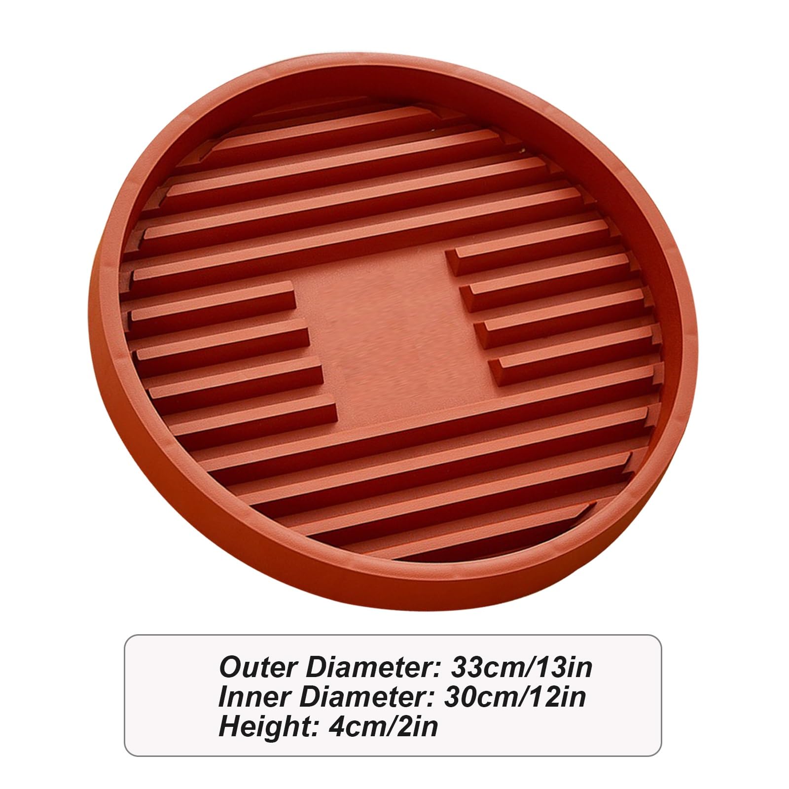 Lot de 5 plateaux antidérapants, Reu, parfaits pour les jardins intérieurs et extérieurs (marron, 36 x 4 cm) – Solution polyvalente de service et de présentation