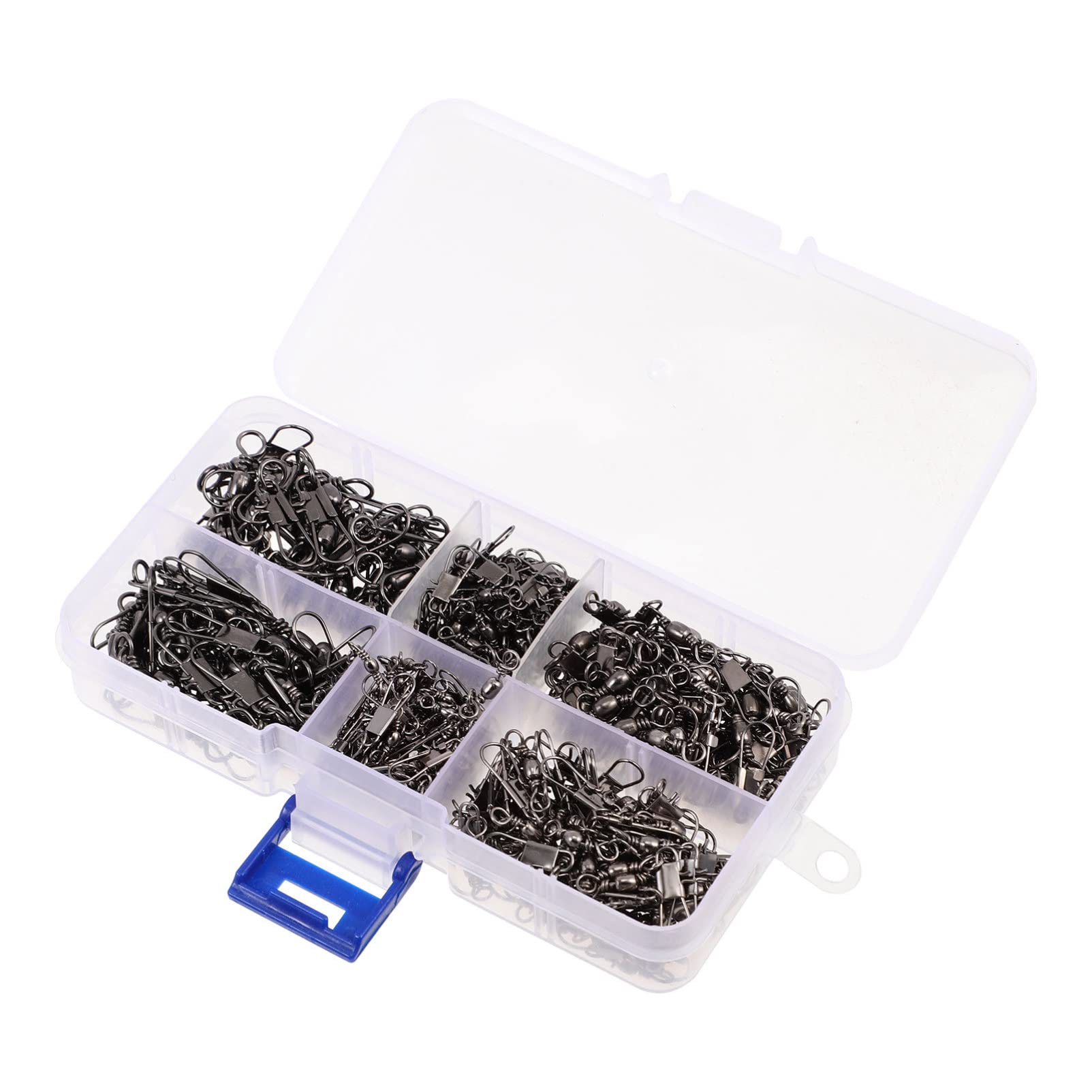 Milisten Stainless Steel Fishing Tackle Set Rotary Pin Connectors Swivels Snap Connectors for Hooks Lures