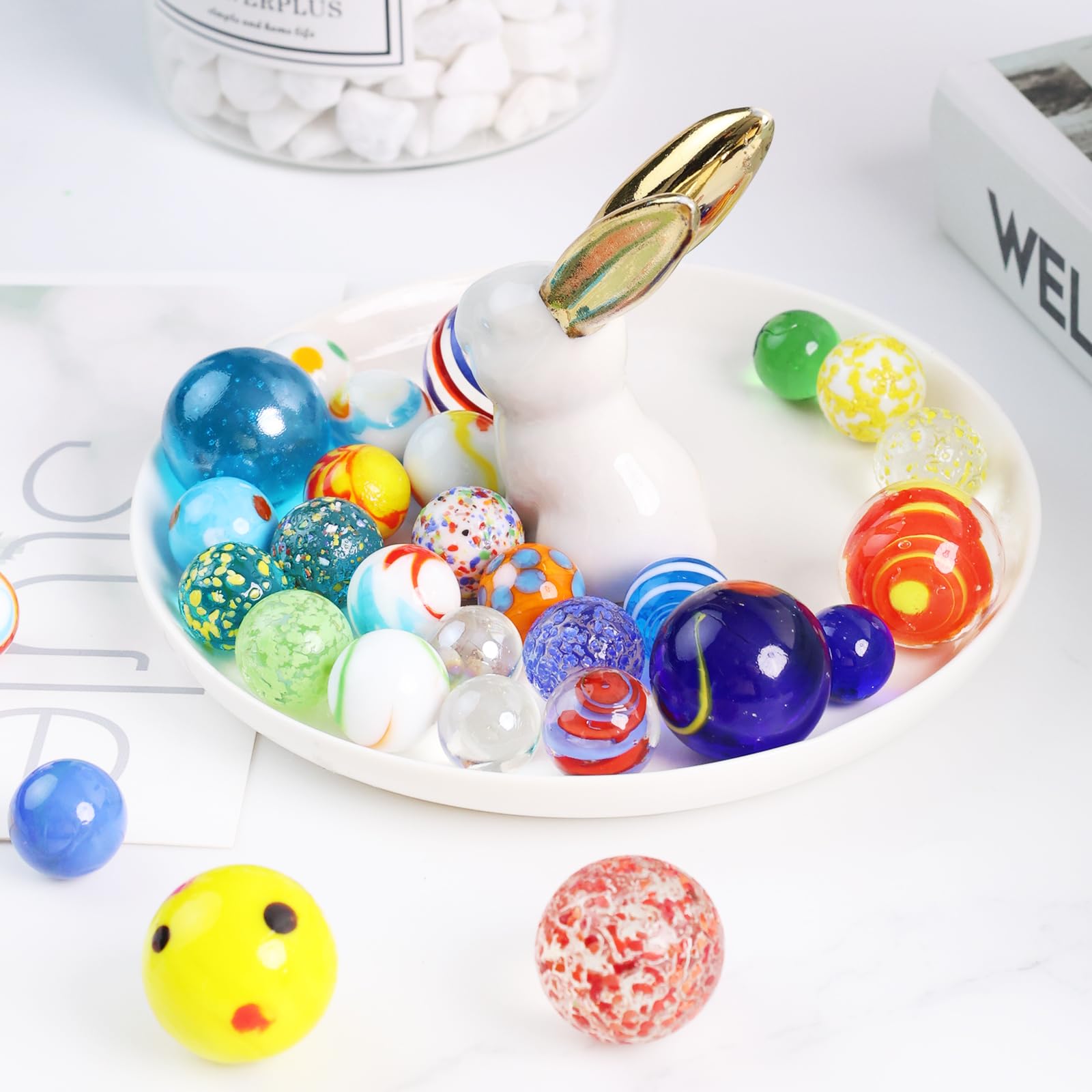 38 Billes De Verre Colorées - Diamètre 1.6 Cm - Pour Jeu, Décoration De Vase Et Aquarium - 6