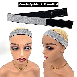 Atimiaza 2 Pcs Elastic Bands for Wig, Silver Lace Melting Edge Wrap to Lay Edges (Silver, Pack of 2)