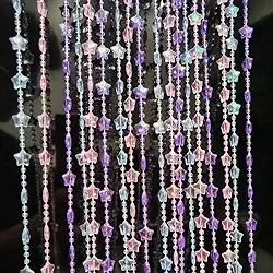 ave split Cortina de contas com contas de acrílico com contas de porta penduradas com borla, divisória de quarto, decoração de tela para porta, janela, sala de estar, casamento, 049Star (estrela