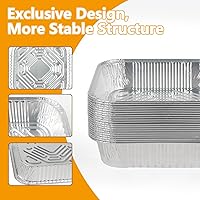 Vista 3 de 8x8 Thickened Aluminum Foil Pans, 20Pack Disposable Aluminum Pans for Roasting, Baking, Cooking, Food Prep, Chafing, Steam Table, Oven, Cake, and