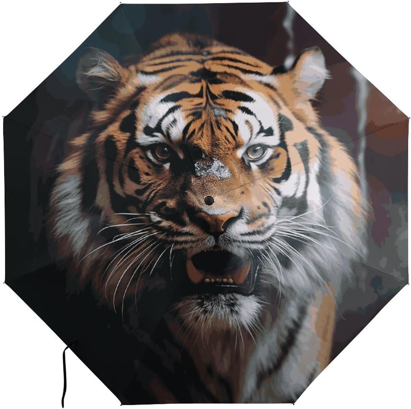 A Tiger in A Cage Automatic Golf Umbrella Folding Umbrella | Windproof Travel Umbrella Portable Compact Umbrella with Storage Pouch for Golf Backpack Men Women