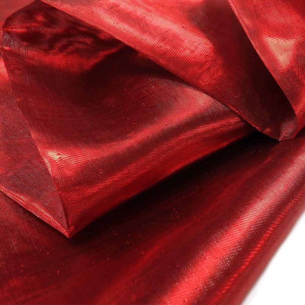 Nylon Metallic Tissue Lame Fabric - 60 Inches Wide, Over 100 Yards in Stock -Multiple Colors Available(10 Yard, Red)
