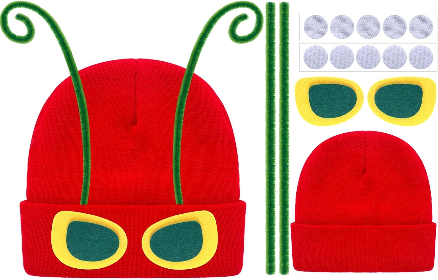 DIY Caterpillar Beanie Hat Set Winter Spring Hat Caterpillar Knitted Beanie for Read Across America Day Costumes
