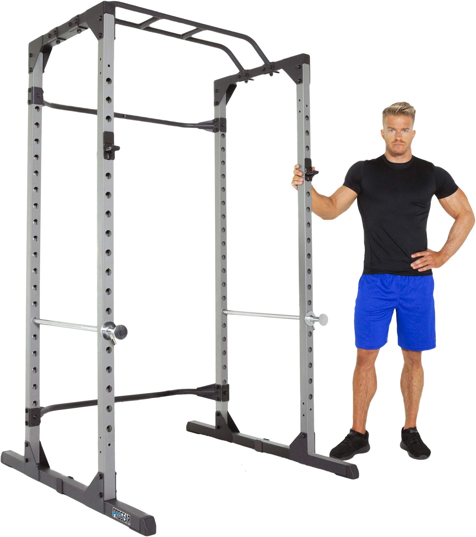 Progear 1600 Ultra Strength 800lb Weight Capacity Power Rack Cage with Lock-in J-Hooks