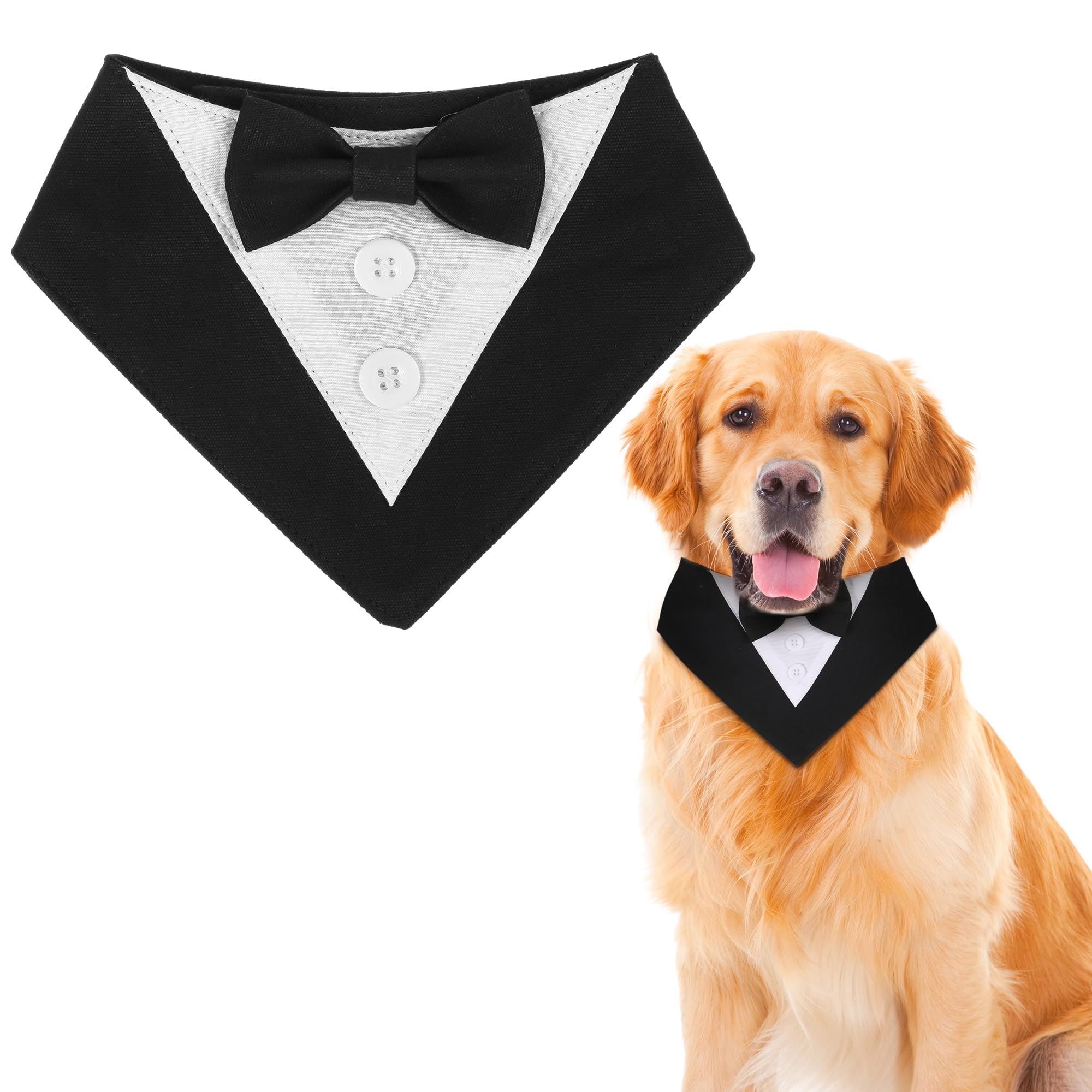 EUIOOVM Pañuelo para perros para esmoquin, pañuelo para el cuello de perro, pañuelo para el cuello, bufanda triangular, pajarita para perros, pajarita formal, ajustable, corbata para cumpleaños, boda,