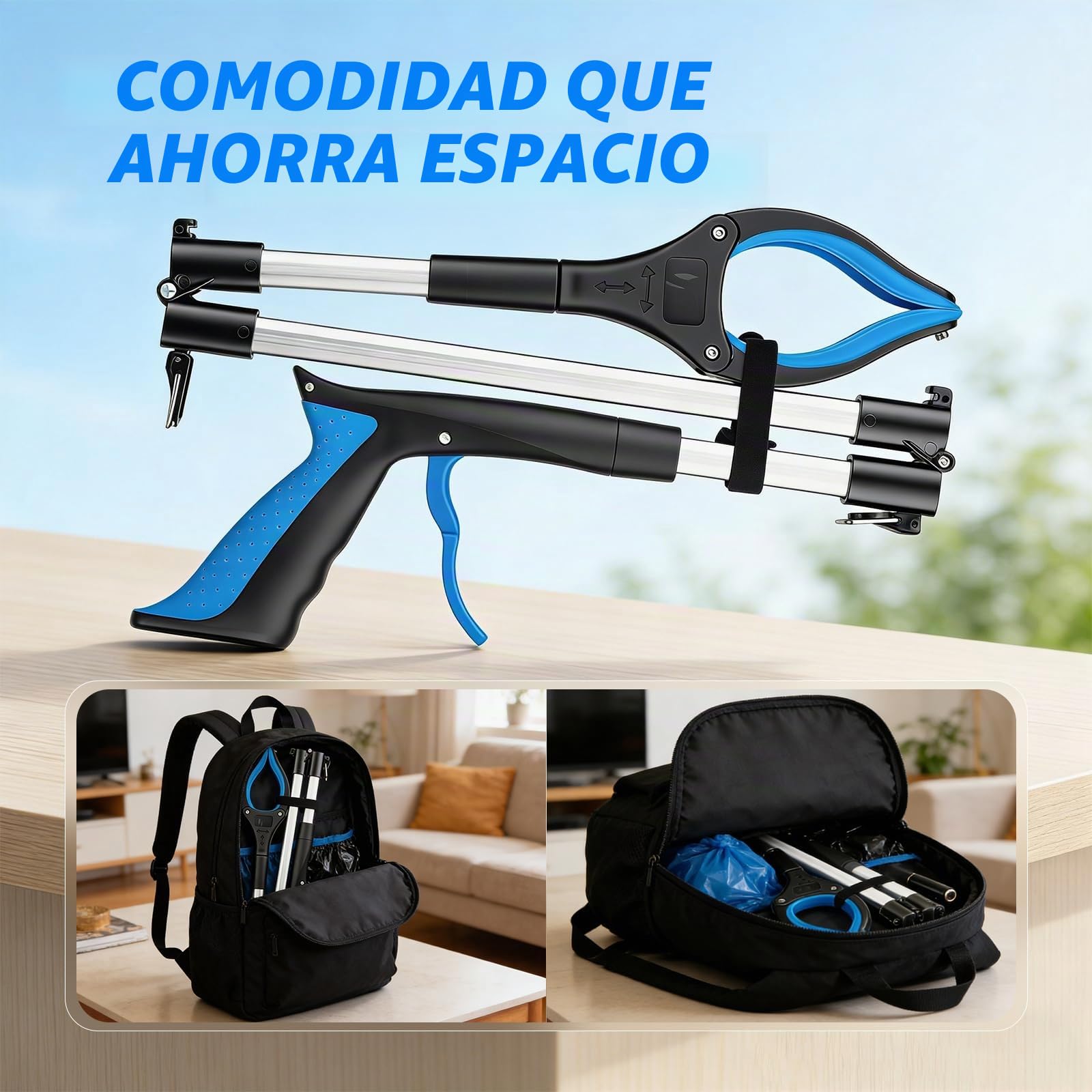 Pinzas Recoge Objetos Extra Largas 109cm, Pinzas Extensibles Personas Mayores, Palo con Imán Telescópico para Minusválidos y Ancianos, Pinza Recoger Basura y Fruta(2 Piezas)