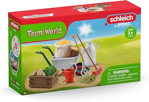 Miniatura 3 de Schleich Farm World - Juego de accesorios de cuidado estable para figuras de caballos y animales de granja, juego educativo de granja de 11 piezas