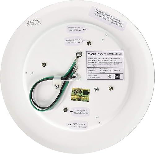 Miniatura 3 de Nora Lighting NLOPAC-R650930AW NLOPAC-R650930AW-15 Watt LED 6" Montaje en superficie AC Opal-3000K-1,050 lúmenes-120V-Blanco, montaje en superficie,