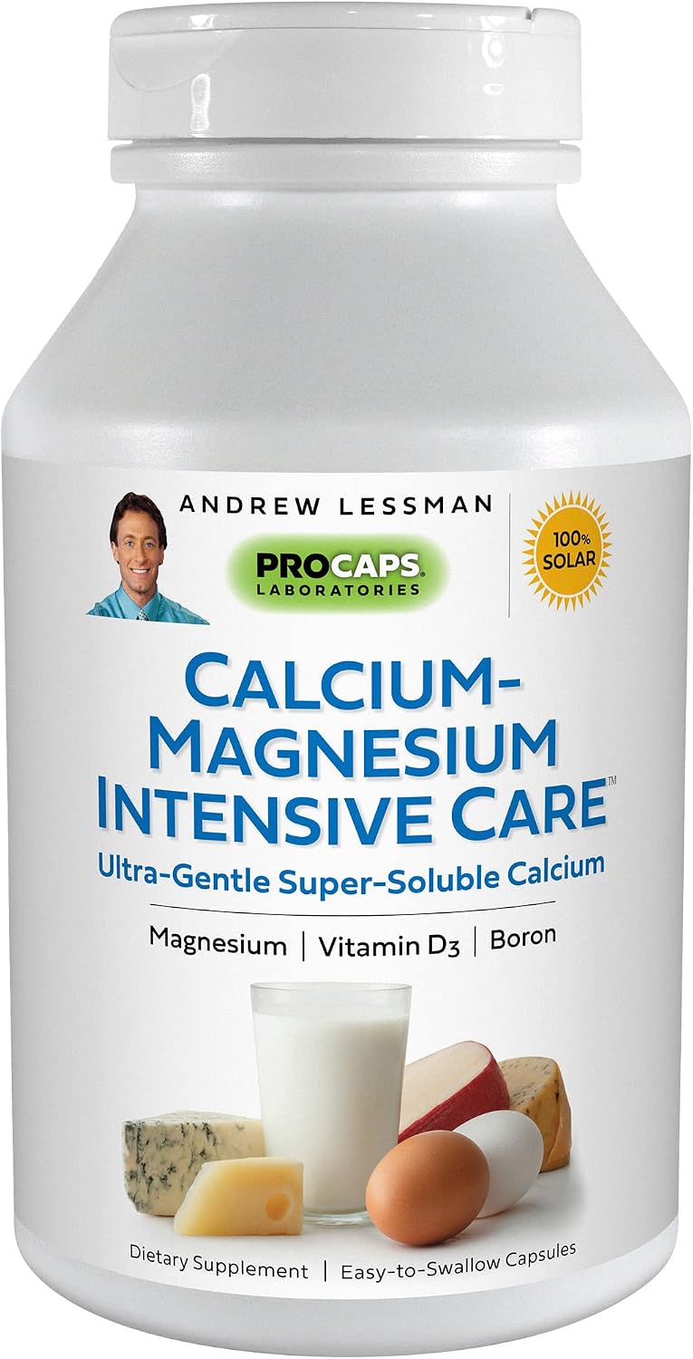 Andrew Lessman Calcium Magnesium Intensive Care 250 Capsules – Bone and Skeleton Health Essentials. Easy to Swallow Capsules with Super Soluble Fine Powder. Gentle to Even The Most Sensitive Stomachs