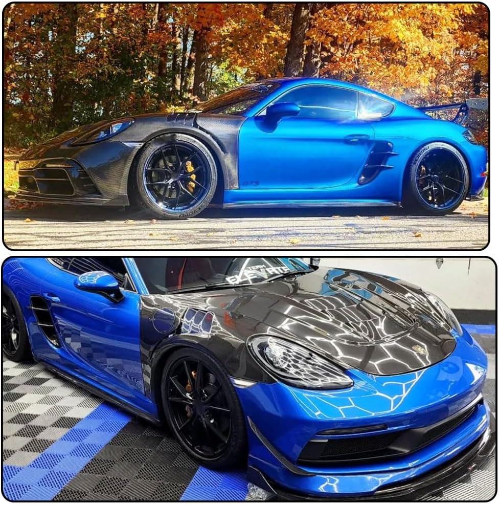 Carbon Fiber Side Fender Vent Compatible with Porsche 718 981 987 911 997 Front Air Intake Scoop Cover Trim 1Pair Factory Outlet