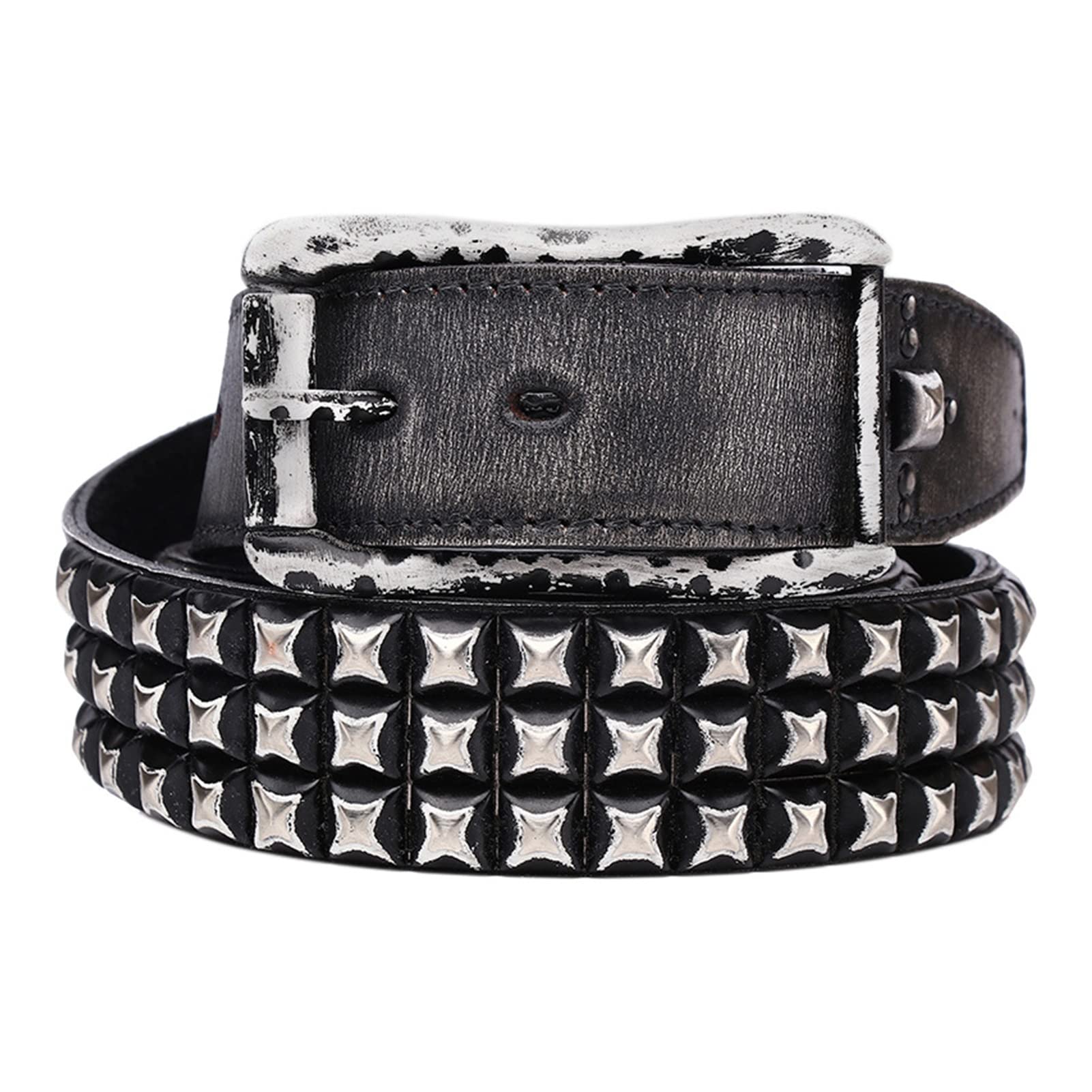 Cinture da Uomo, Cintura di Rivetti Unisex for Uomini e Donne, personalità alla Moda, Cintura in Pelle Scamosciata in Pelle Scamosciata, Cinghia Decorativa Americana