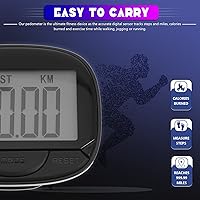 Vista 2 de 1 Unidades Podómetro para Caminar Pantalla Grande Deportes Podómetro Portátil Podómetro con Clip para Él