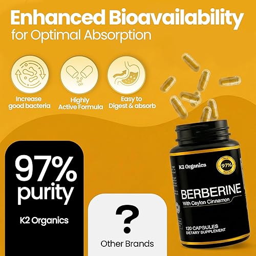 Miniatura 7 de GLP1 Support for Weight Loss - Sugar-Free 97% Pure Berberine Complex w Ceylon Cinnamon 1200mg [AMPK Metabolic Activator] Berberine Supplement for