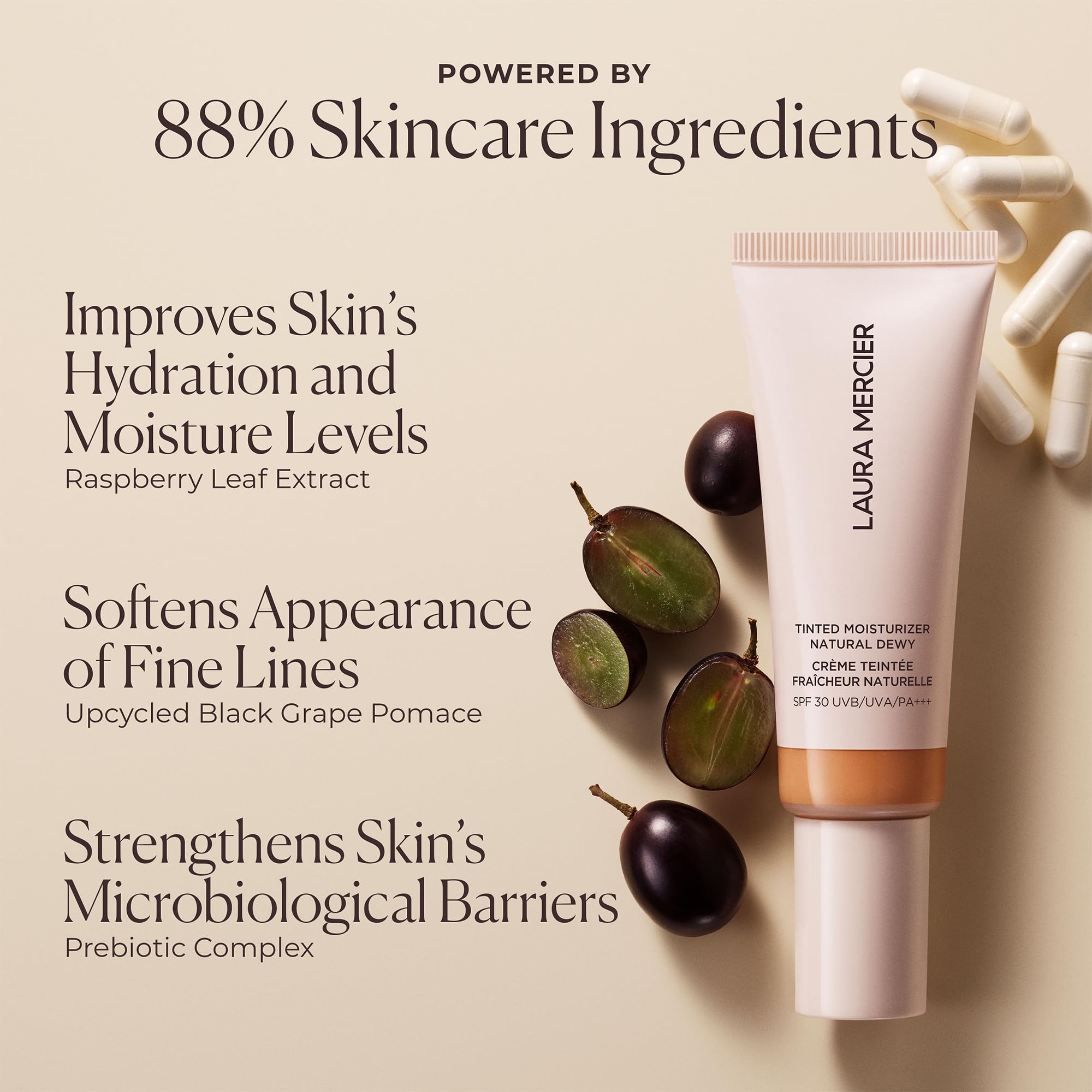 Tinted Moisturizer Natural Dewy SPF 30-2N Maple by Laura Mercier for Women - 1.5 oz Makeup