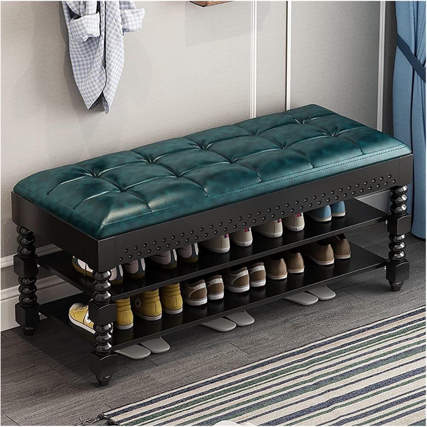 Banc de rangement pour chaussures meuble d'entrée peu encombrant avec siège