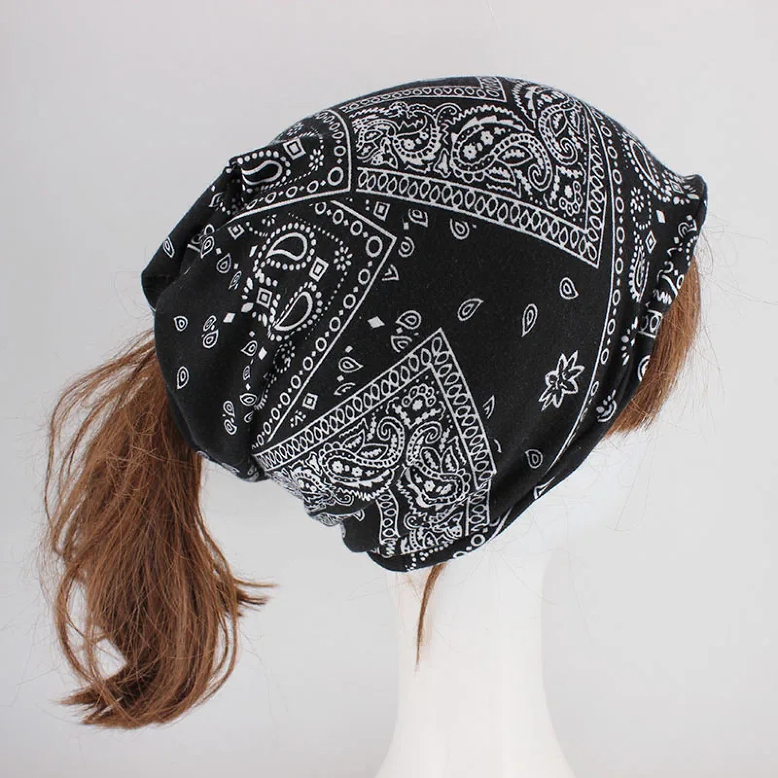 SiVaji Casquettes Bonnets Chapeaux Bonnet Tricoté Floral Bonnets Automne Chaud Coton Chapeau Filles Double Utilisé Beauté Écharpe Skullies