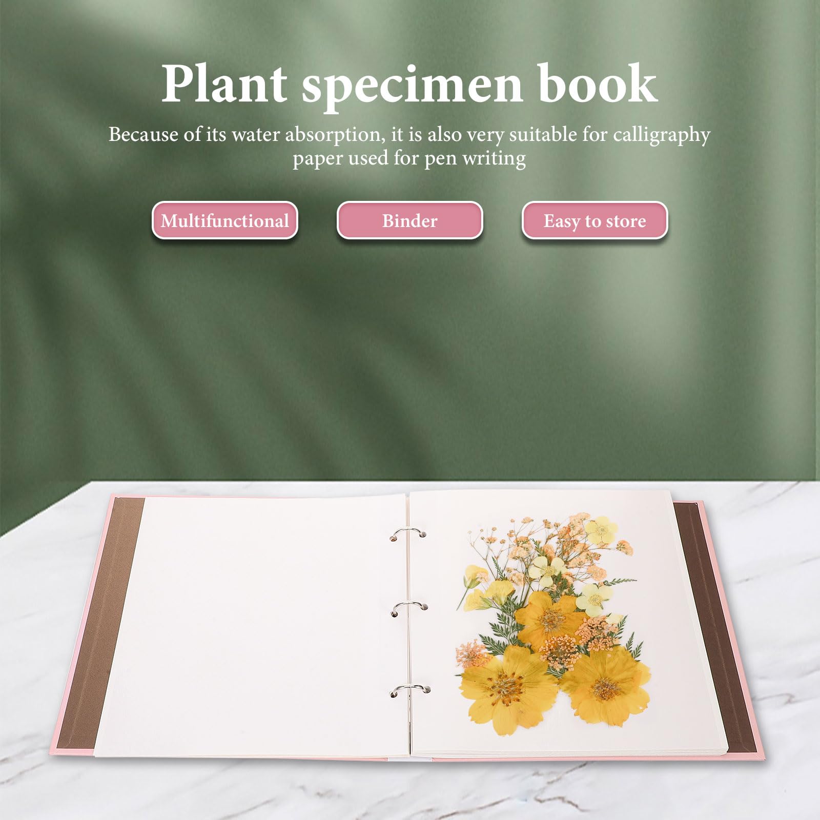 Uonlytech Album per Fiori Pressati Facile da 25 Pagine e Assorbente, di Foglie e Piante Pressate