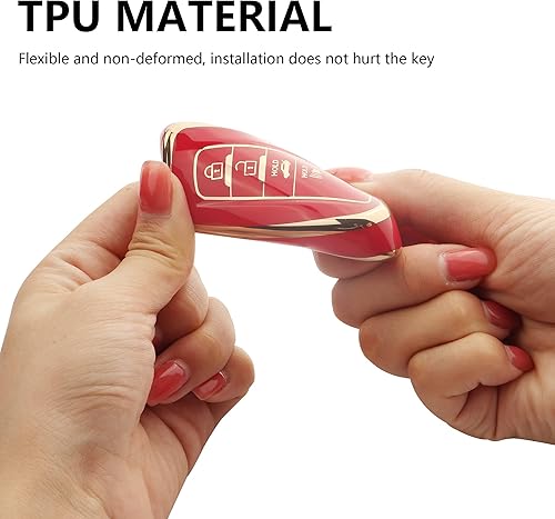 Miniatura 3 de Fundas para llaves Toyota, fundas de botón de protección de TPU suave y llaveros, soporte para llaves de automóvil para hombres y mujeres (rojo), F