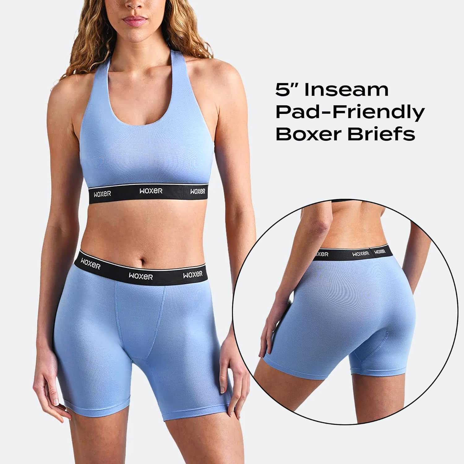 Woxer Baller Pad Liner – Period Boxers for Women with Built-in Pad Liner with Organic Cotton Gusset for Secure Pad Attachment - Image 3