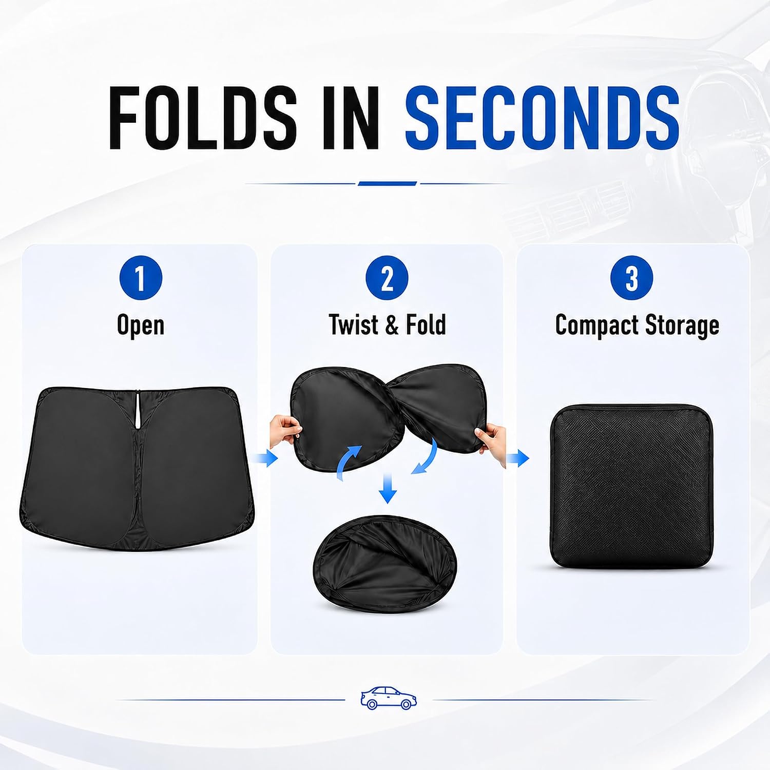 Tesla Model Y Juniper 2025 2026 Windshield Sunshade, Foldable Heat Insulation Sun Shade [OEM Fit, UV & Heat Blockage] Front Window Sun Visor for Model Y Accessories