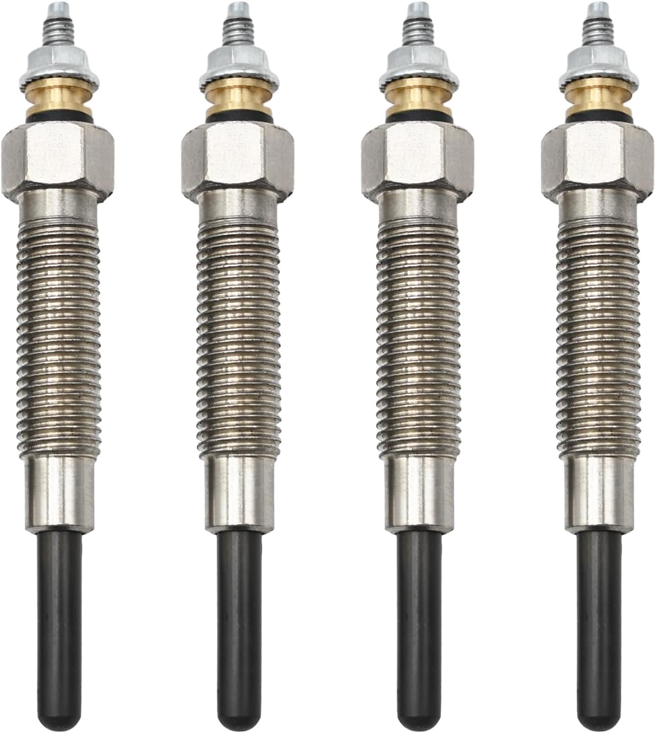 SYOWADA 4 pcs 32A66-03102 Glow Plugs Replacement for Mitsubishi S4S Engine Forklift Excavators Skid, Replacement for Mitsubishi GX5000 GX510 VG60 VG563, 32A66-03101 32A66-03100 Glow Plug